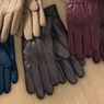 Classic Cinched Leather Gloves, , large