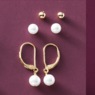 Gemstone Bead 3-Pair Earring Set, , large