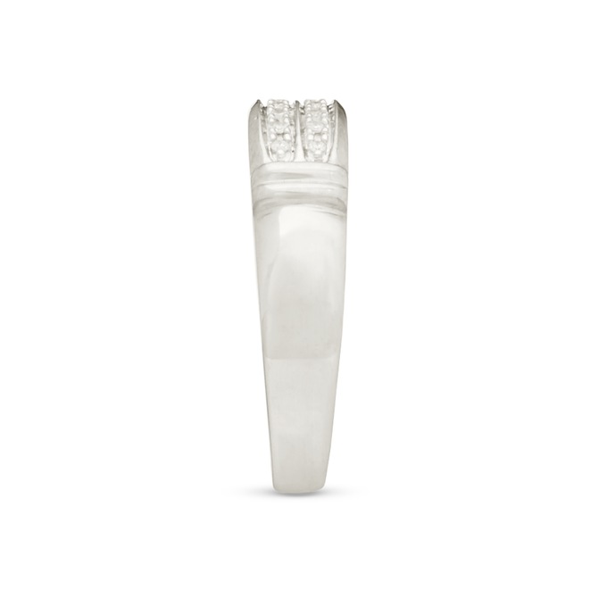Unisex Diamond 10K Double Row Ring, , large