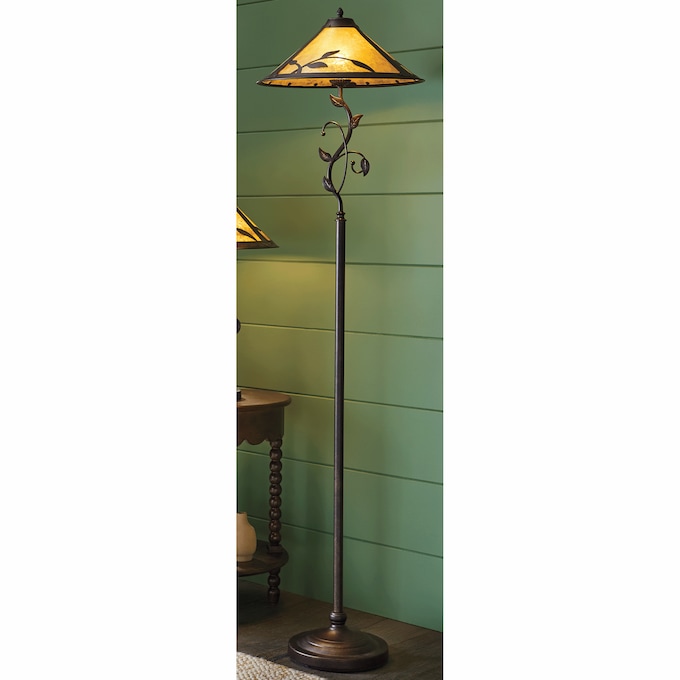 Scroll Leaf Mica Floor Lamp, , large