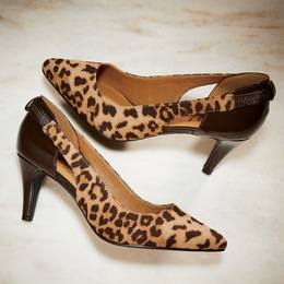 Midnight Velvet Leopard Print Pump, , large