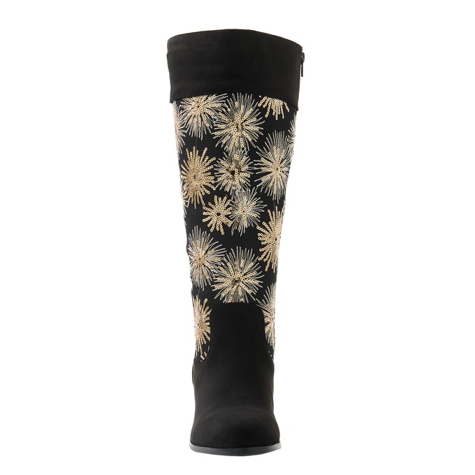 Midnight Velvet Embroidered Fireworks & Sequins Faux-Suede Boot for Women, , large