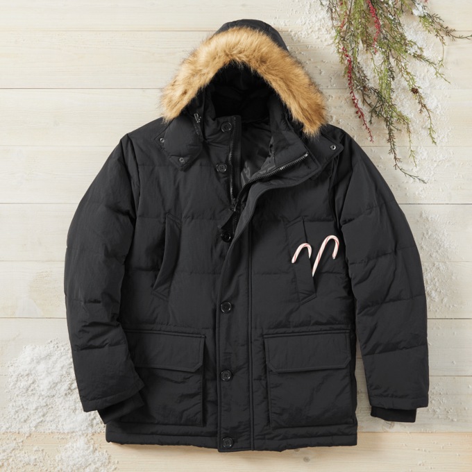 Hooded Down-Blend Jacket, , large
