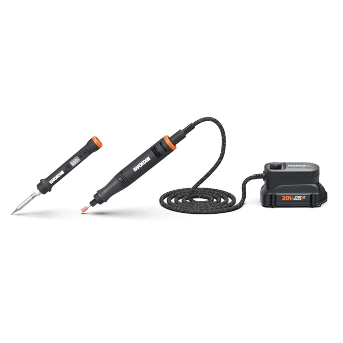 MAKERX 20-Volt Rotary Tool + Wood/Metal Crafter Kit by WORX, , large