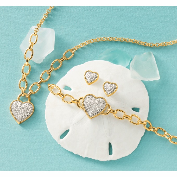 Heart Necklace, Bracelet & Earrings Set, , large