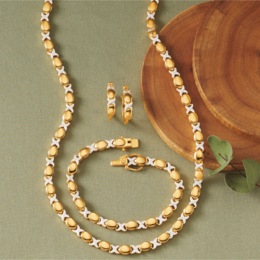 3-Piece Diamond Crisscross Ovals Jewelry Set, , large