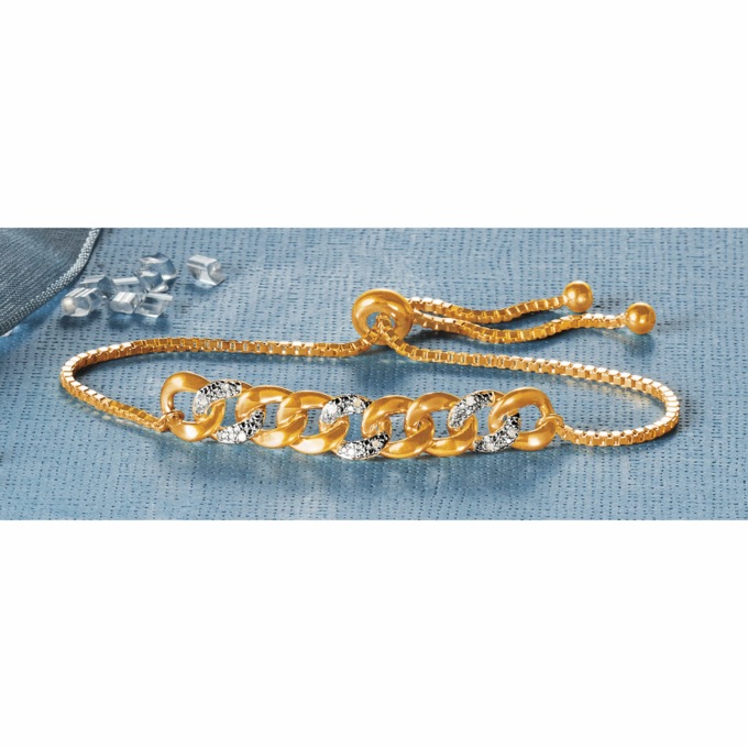 Diamond Links Adjustable Bracelet, , large