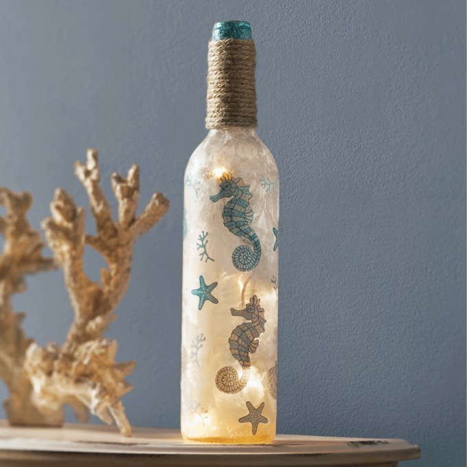 Lit Coastal Bottle Vase, , large