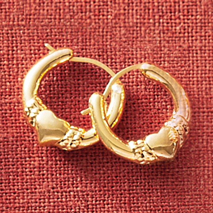 10K Gold Nano Diamond Resin Hoops, , large