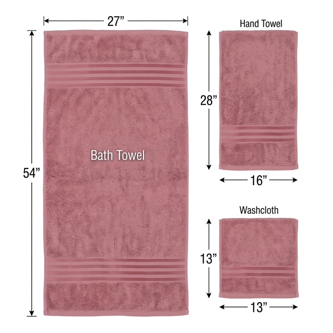 18-Piece Towel Set, Mauve, large