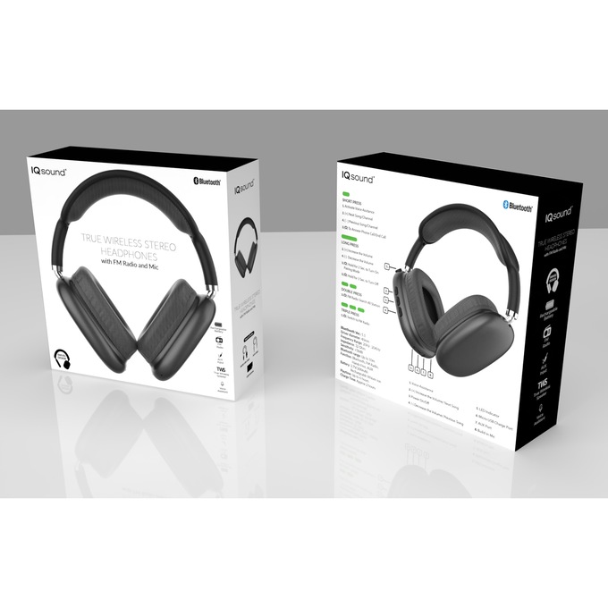 Supersonic IQ Sound High-Performance Wireless Headphones, , large