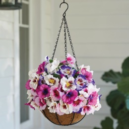 Faux-Pansy Hanging Basket, , large