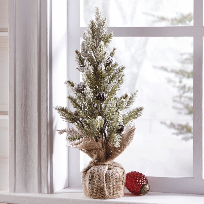 Snowy Tree with Small Pinecones, , large