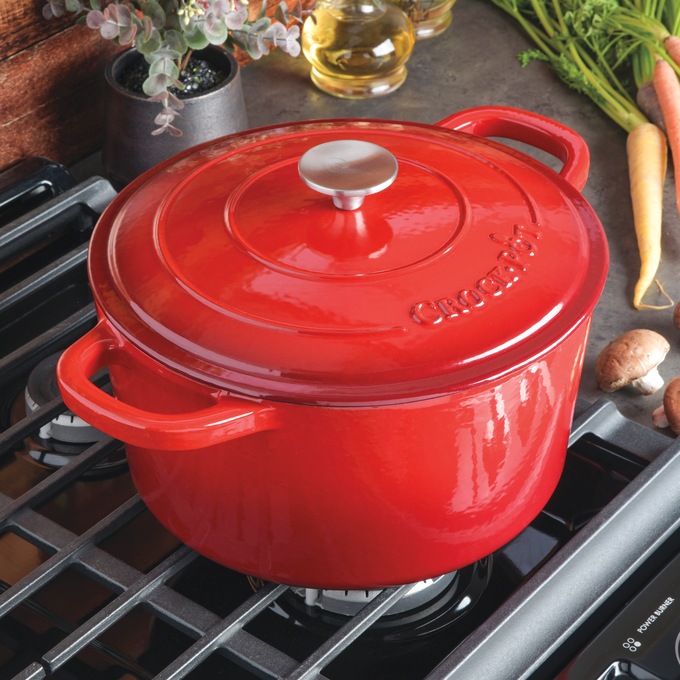 Crock Pot Artisan 7-qt. Enameled Cast Iron Round Dutch Oven with Lid, , large