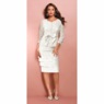 Satin Shutter and Lace Jacket Dress, Ivory, large