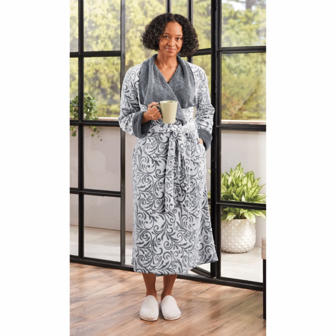 Frosted Fleece Robe, , large