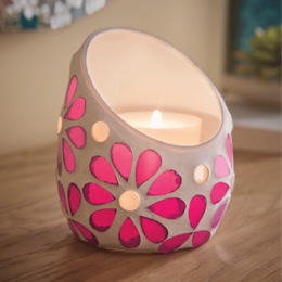 Mosaic Flowers Votive Holder, , large