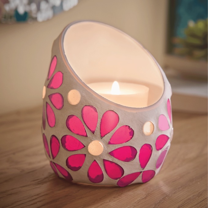 Mosaic Flowers Votive Holder, , large