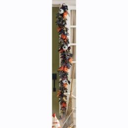 Lit Halloween Floral Garland, , large