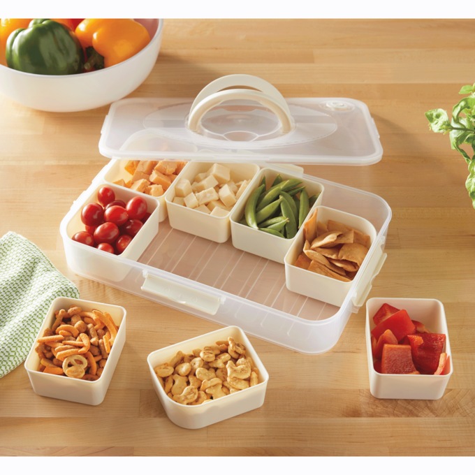 Divided Container with Lid & Handle, , large