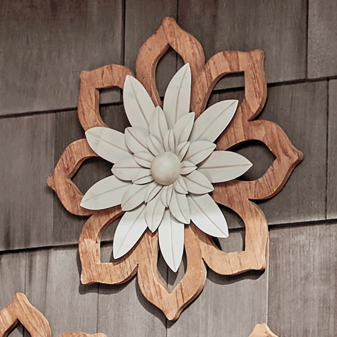 Wood & Metal Flower Art, , large