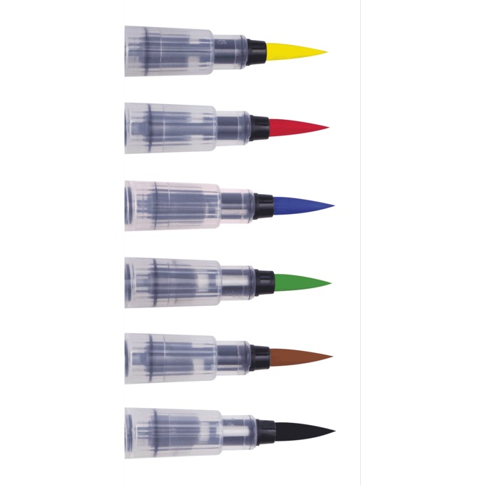 Sennelier Ink 6-Color Trendy Brush Pen Set, , large