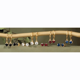 Gemstone 2-Pair Post and Hoop Earring Set, , large
