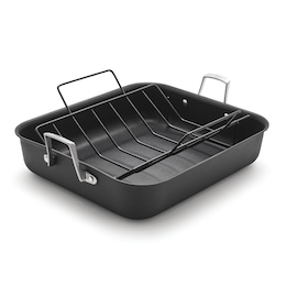Calphalon Hard-Anodized 16&quot; Roasting Pan with Rack, , large