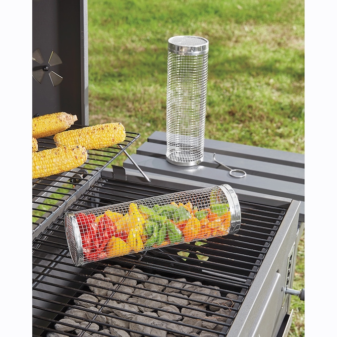 Set of 2 Rolling Grill Baskets, , large