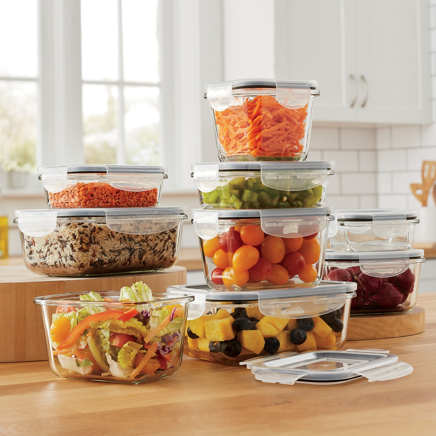 Mason 18-Piece Glass Storage Set | Seventh Avenue
