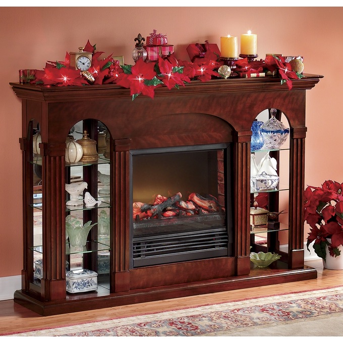 Double Curio Fireplace, , large