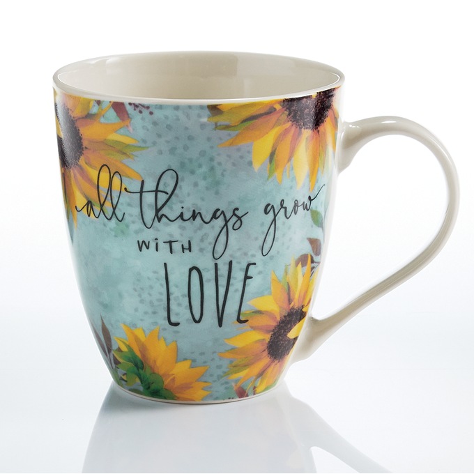 Sunflower All Things Grow with Love Mug, , large