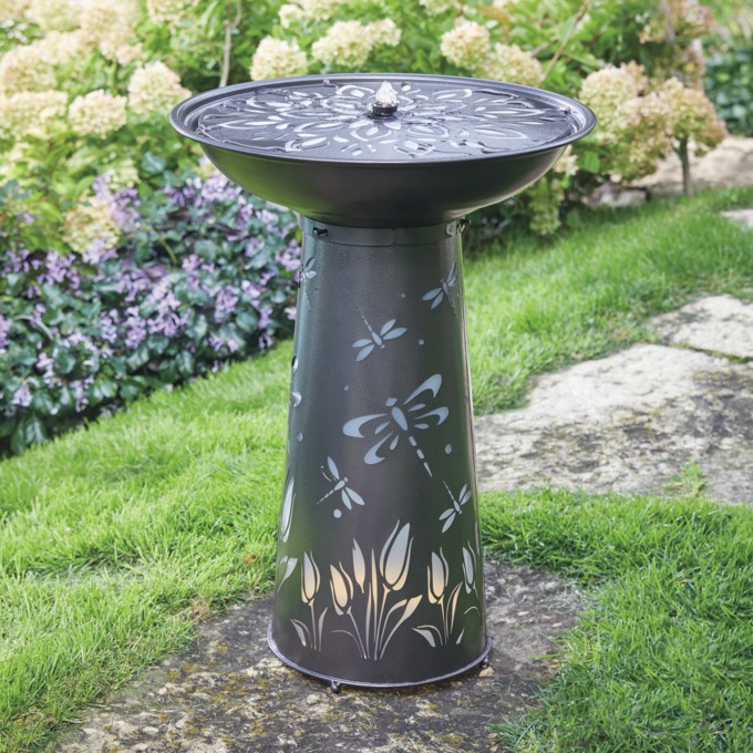 Lit Dragonfly Fountain, , large