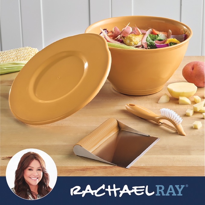 Rachael Ray Garbage Bowl Prep Set, Turmeric, large