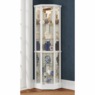Tessa Lighted Display Corner Curio Cabinet with Glass Shelves and Mirrored Back, , large