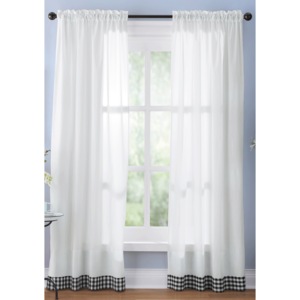 Gingham Trim Window Panel, , large