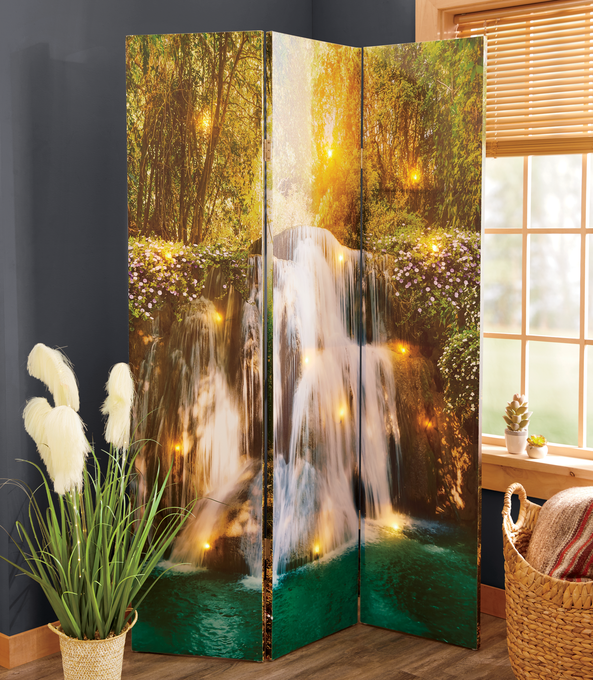 Reversible Lit Nature Room Screen, , large