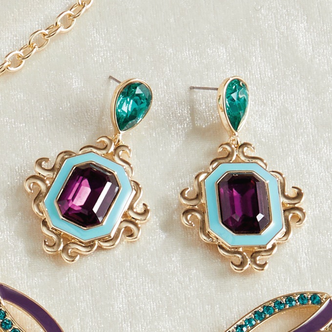 Crystal/Enamel Necklace, Hinge Bangle & Earrings -  Buy All and Save, , large