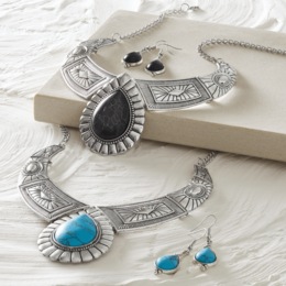 Faux-Stone Necklace &amp; Earring Set, , large