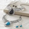 Faux-Stone Necklace & Earring Set, , large