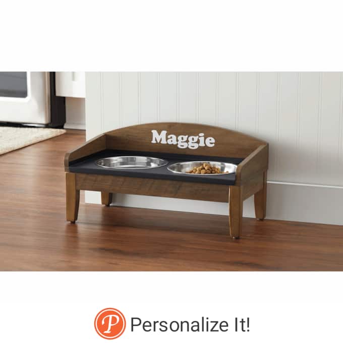 Raised Pet Feeder, Wood, large