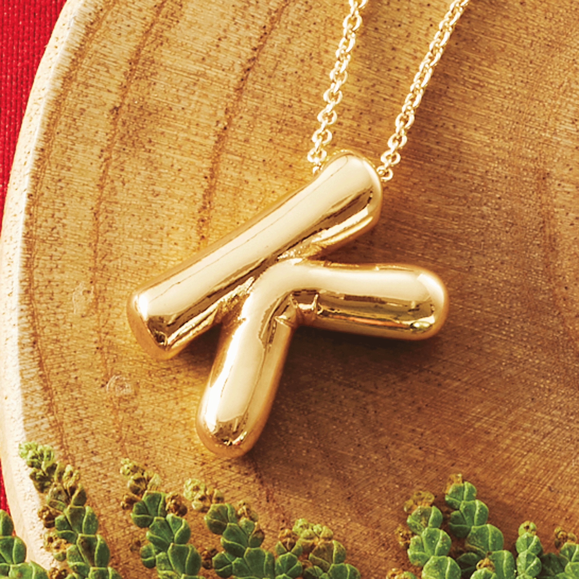 Personalized Initial Puff Pendant, , large