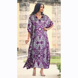 Alluring Long Caftan with V-Neck, , large