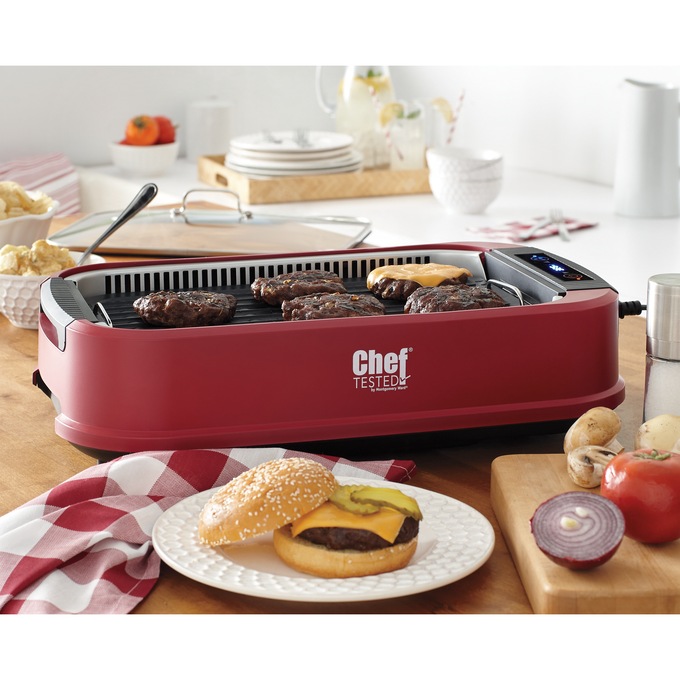 Chef Tested Smokeless Electric Indoor Grill, , large