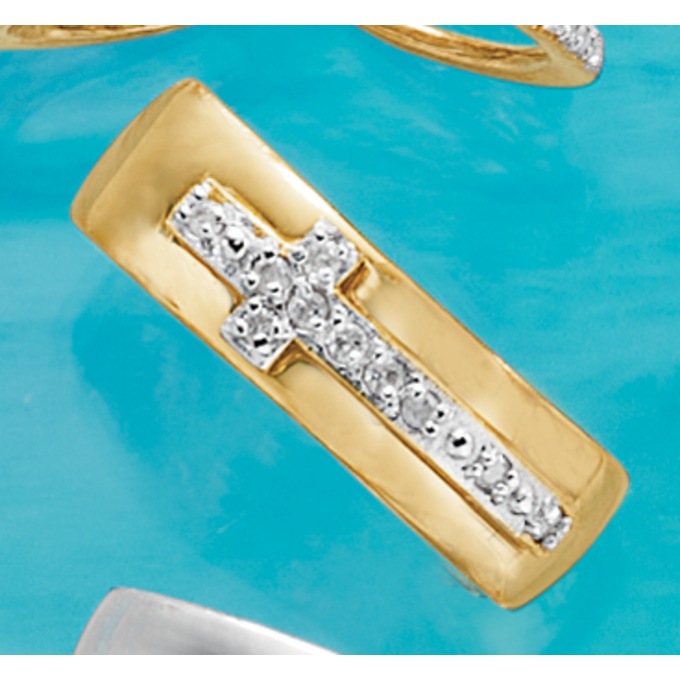 Diamond Cross Unisex Band, , large