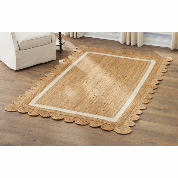 Scalloped Jute Rug, , large
