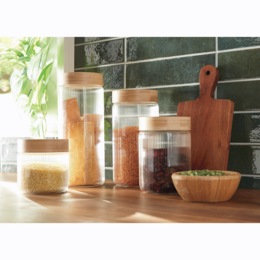 Set of 4 Glass Canisters, , large
