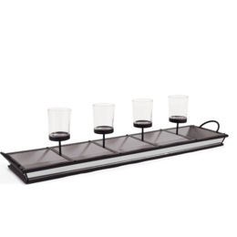 4-Light Mirrored Votive Tray, , large
