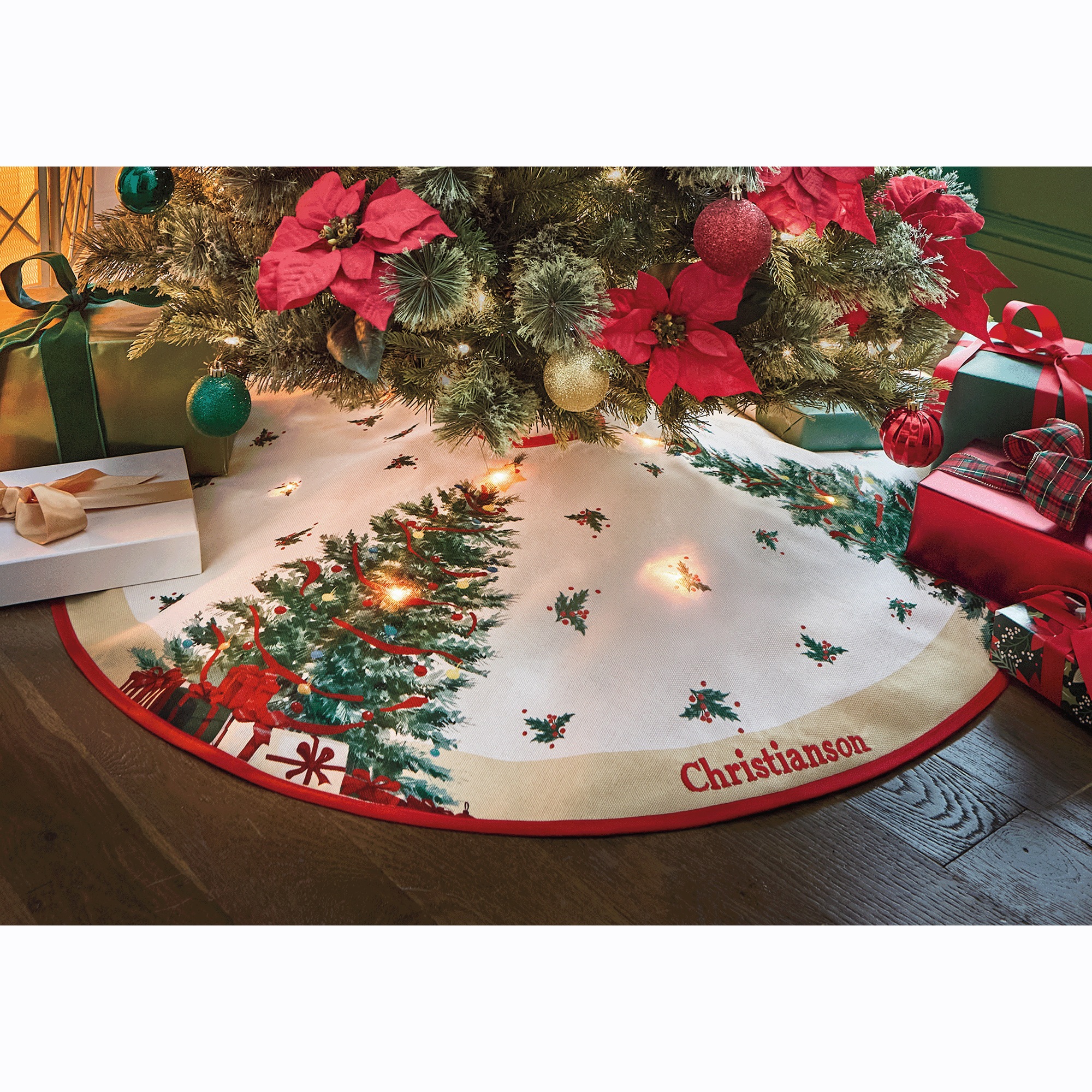 Lit Christmas Tree Skirt, , large