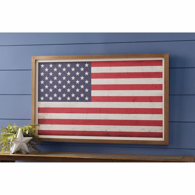 Framed American Flag D&eacute;cor, Multi, large